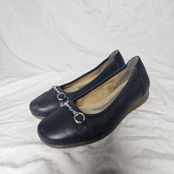 Rieker Shoes - Rieker Womens Shoes Dark Blue Leather Flat Size 37 US 6
